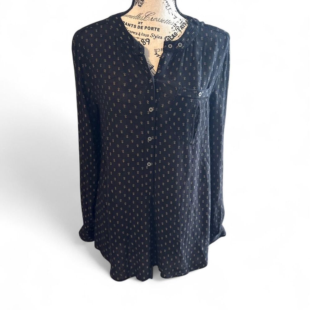 Free-people Women's Black and Navy Blouse